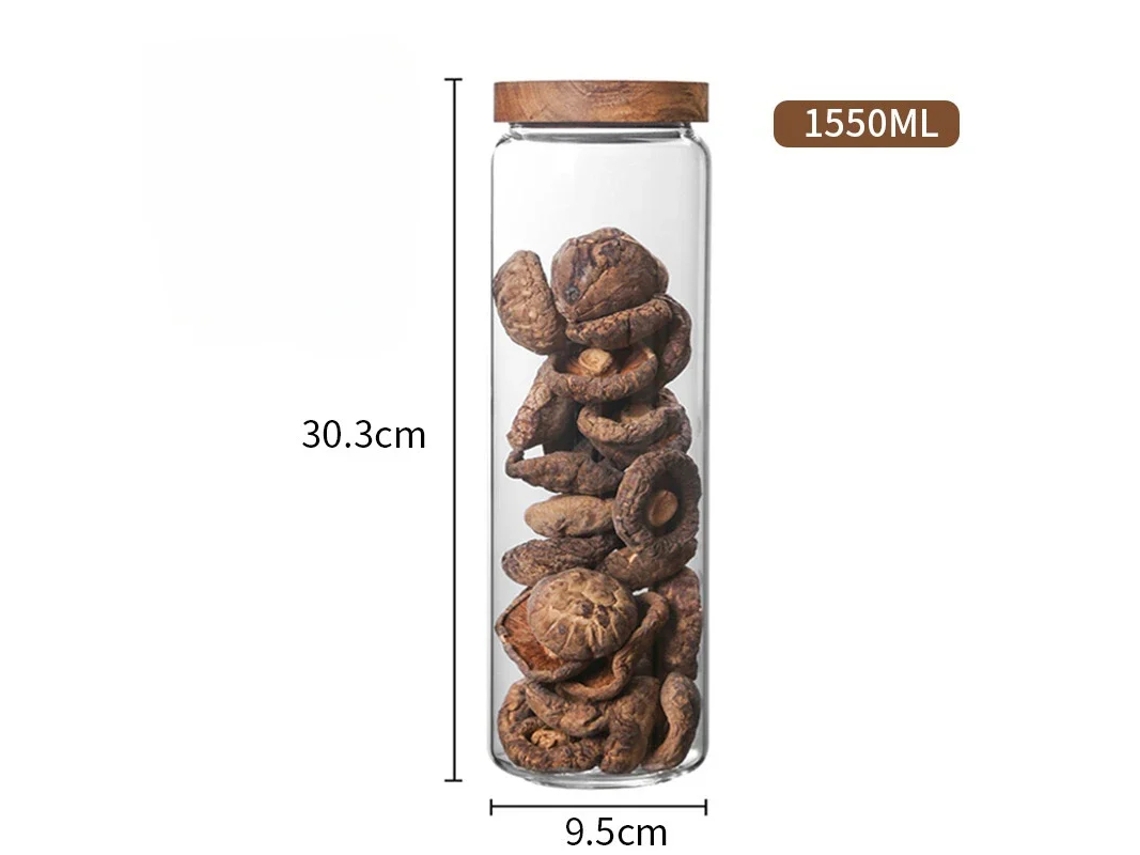 Caja de madera para guardar, ideal para sellar botellas de vidrio y guardar alimentos en la cocina. Mdug (1550 ml)