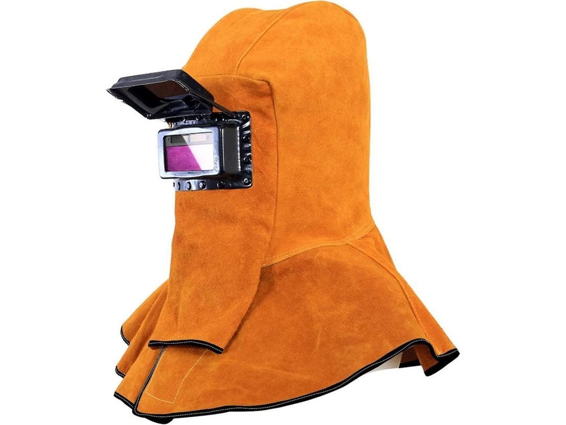 Rebe-capucha De Soldadura De Cuero Vacuno Con Lente Autooscurecedora Protectora Para Soldadores