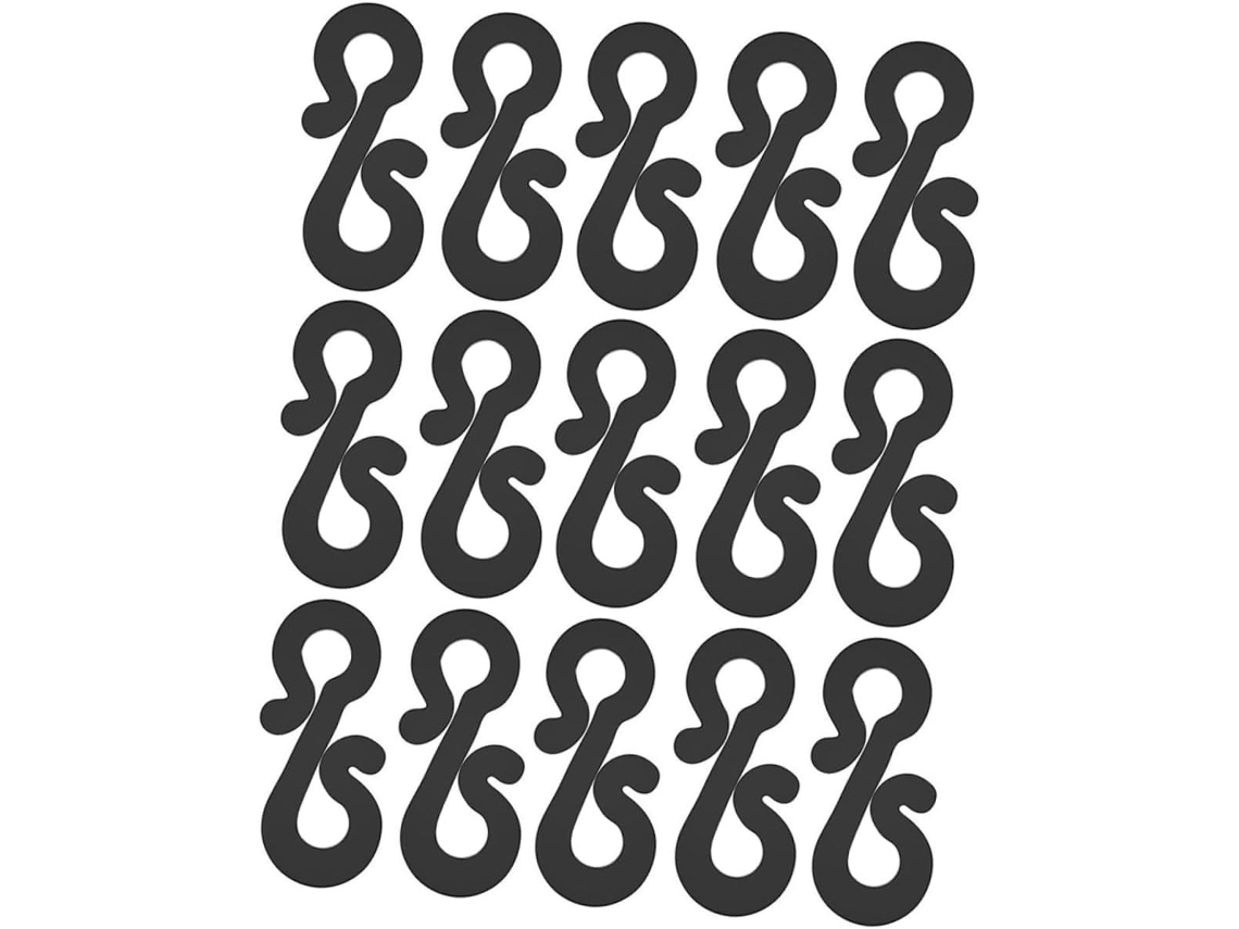 Paquete De 100 Ganchos Plástico En Forma S Para Canalones, Impermeables Y Resists A Las Heladas, Clips