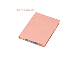 Cuaderno con borde arcoíris, 200 páginas rayadas, ideal para apuntes de estudiantes. Mdug (rosa A6)