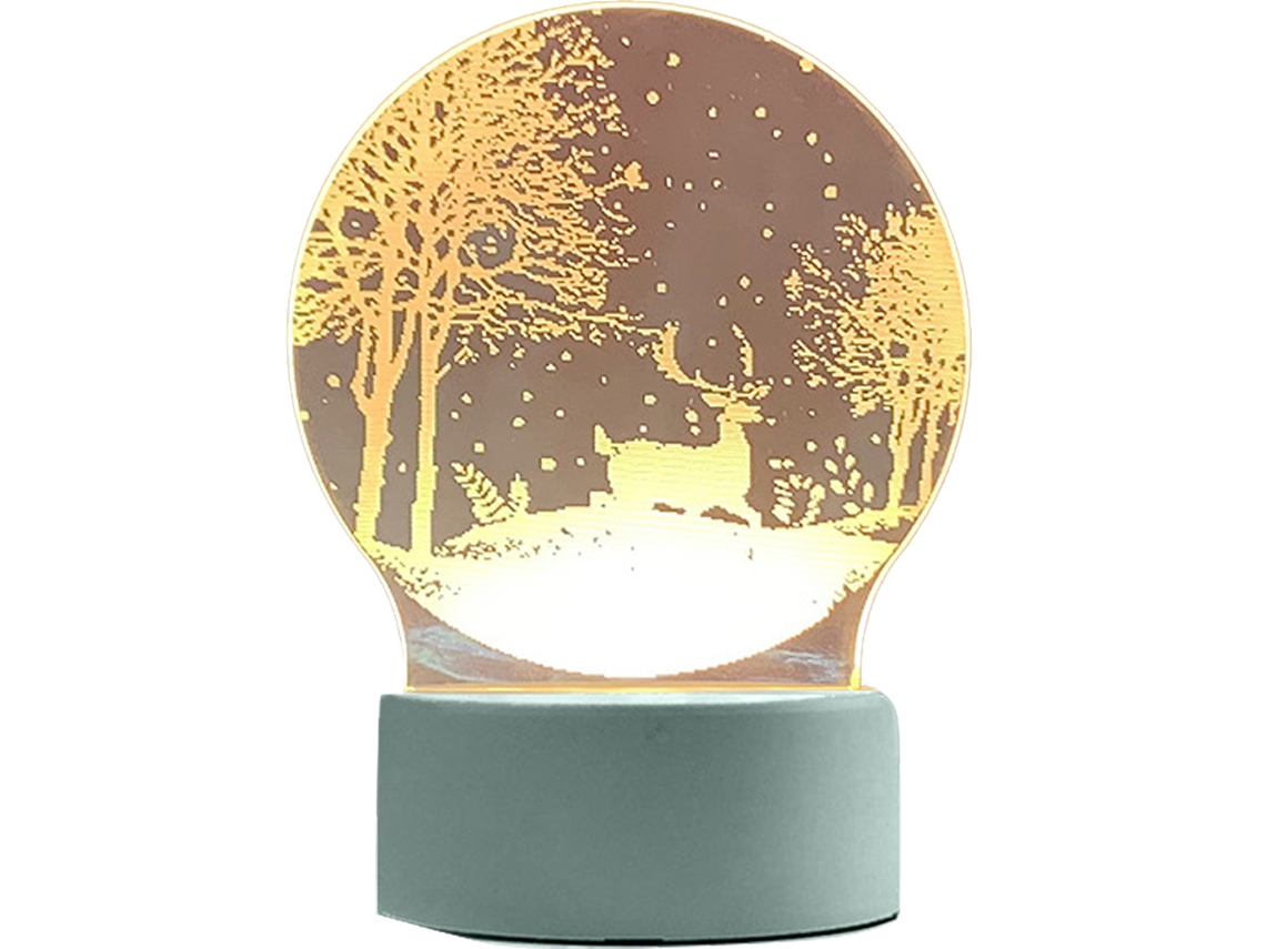 Luz Noturna 3D Con Batería Usb - Luz Amarela Quente - Cervo Da Floresta JEIIBRZUI