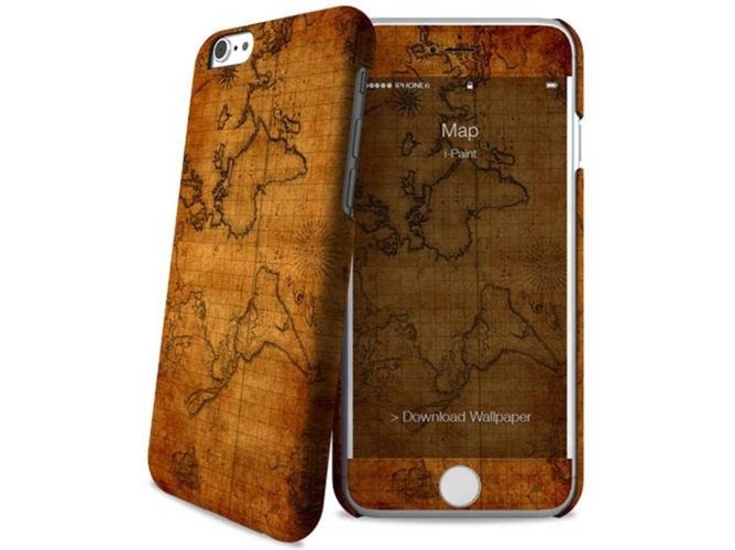 Funda iPhone 6, 6s, 7, 8 I-PAINT Map Marrón