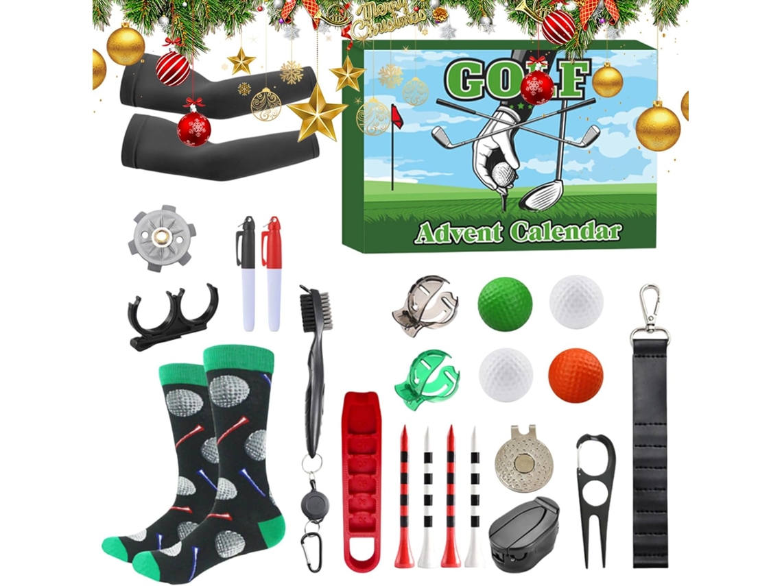 Calendário Do Advento De Golfe Genérico 2025- 34, 5 X 25, 1 X 5, 5 Cm, 24 Dias De Natal Para Golfistas,