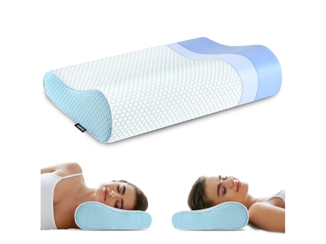 Almohadas De Espuma Viscoelástica, Almohada Cervical, Almohada Ergonómica Para Dormir, Almohada Ortopédica Contorneada