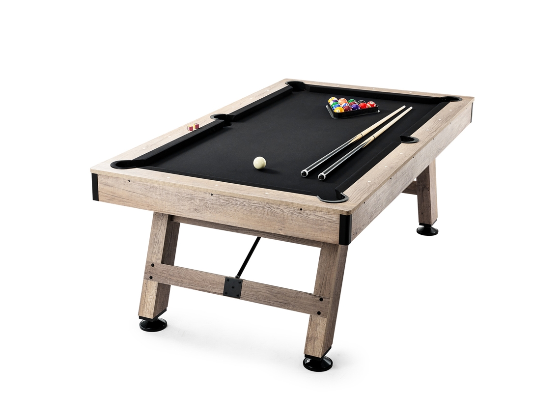 Mesa de billar Succebuy de 2,13 m, tela negra, para sala de juegos