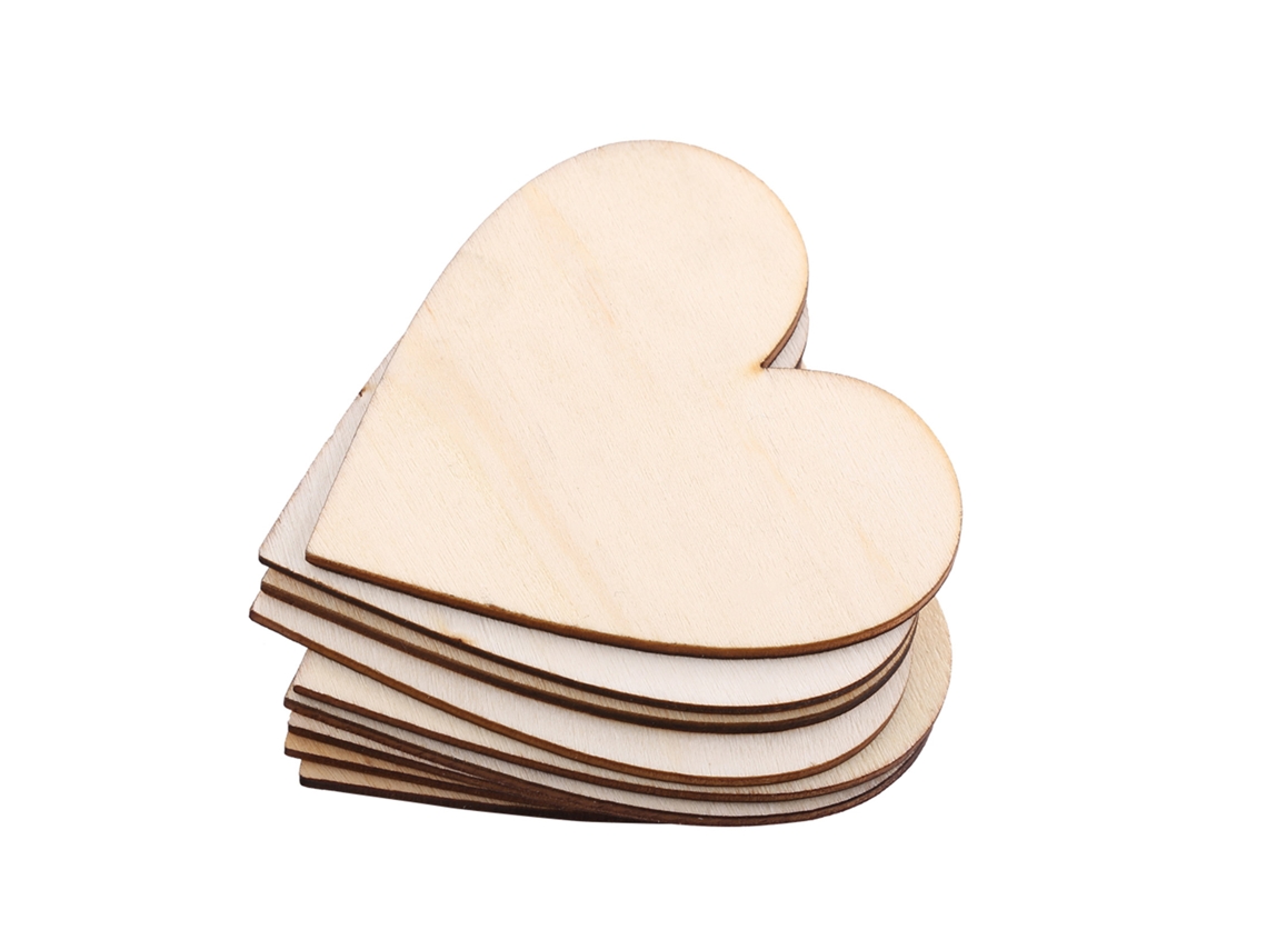 Decoraciones De Madera Con Forma De Corazón Para Bodas, Placas (80 Mm, 10 Unidades)