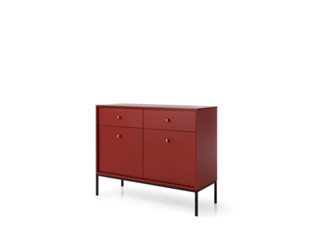 Cómoda AKL FURNITURE PRIVATE Mono (Rojo y Negro - Madera de ingeniería - 103x39x83 cm)