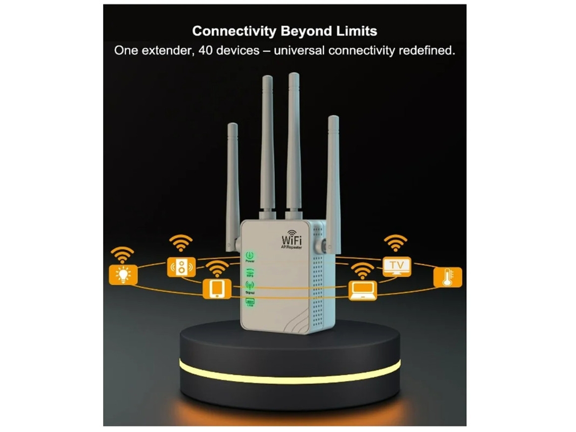 Extensor/repetidor de Wi-Fi 2024 que amplía la cobertura a 9860 pies cuadrados. Conecta 40 dispositivos. Aumenta la señal de Internet con el puerto Yizhood.
