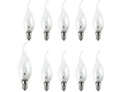 Rebe-10 Bombillas De Velas Tornillo Pequeñas 25w E14 240v Punta De Llama Claro Vida Útil 5000h A++-e Para Lámparas Punta Curvada 25w