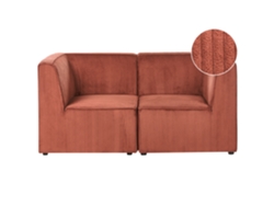 Sofá Modular Moderno Beliani Lemvig De Bombazine Castanho 166x83x78