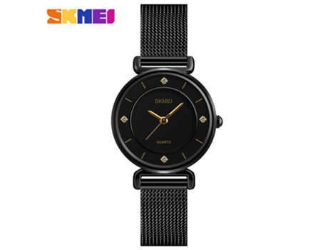 Reloj de pulsera para mujer, relojes de cuarzo para mujer, relojes analógicos impermeables para estudiantes, negro, estilo malla LUUCOZK