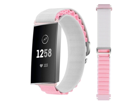 Correa Loop Alpine para Fitbit by Google Charge 3 Blanco y Rosa