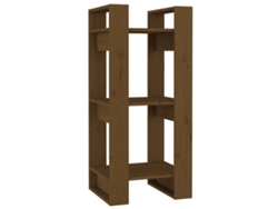 Librería/mampara MAISON EXCLUSIVE de madera maciza, color marrón miel (41x35x91 cm)