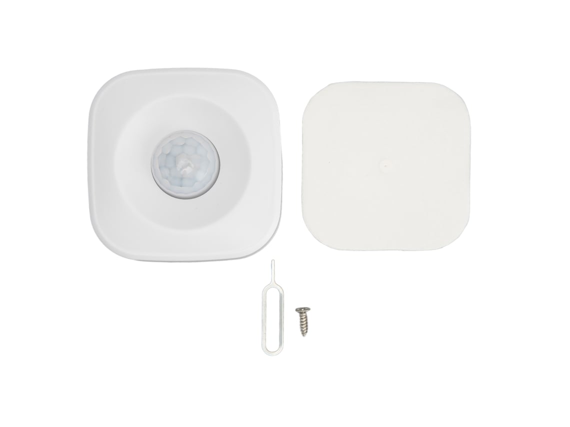 Sensor De Movimiento Pir Inalámbrico Con Control Por Aplicación Y Alarma Vinculada Para Sala De Estar, Dormitorio Y Balcón - Blanco