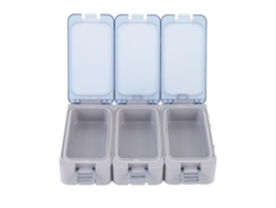Caja portátil impermeable y luminosa para aparejos de pesca - Gris