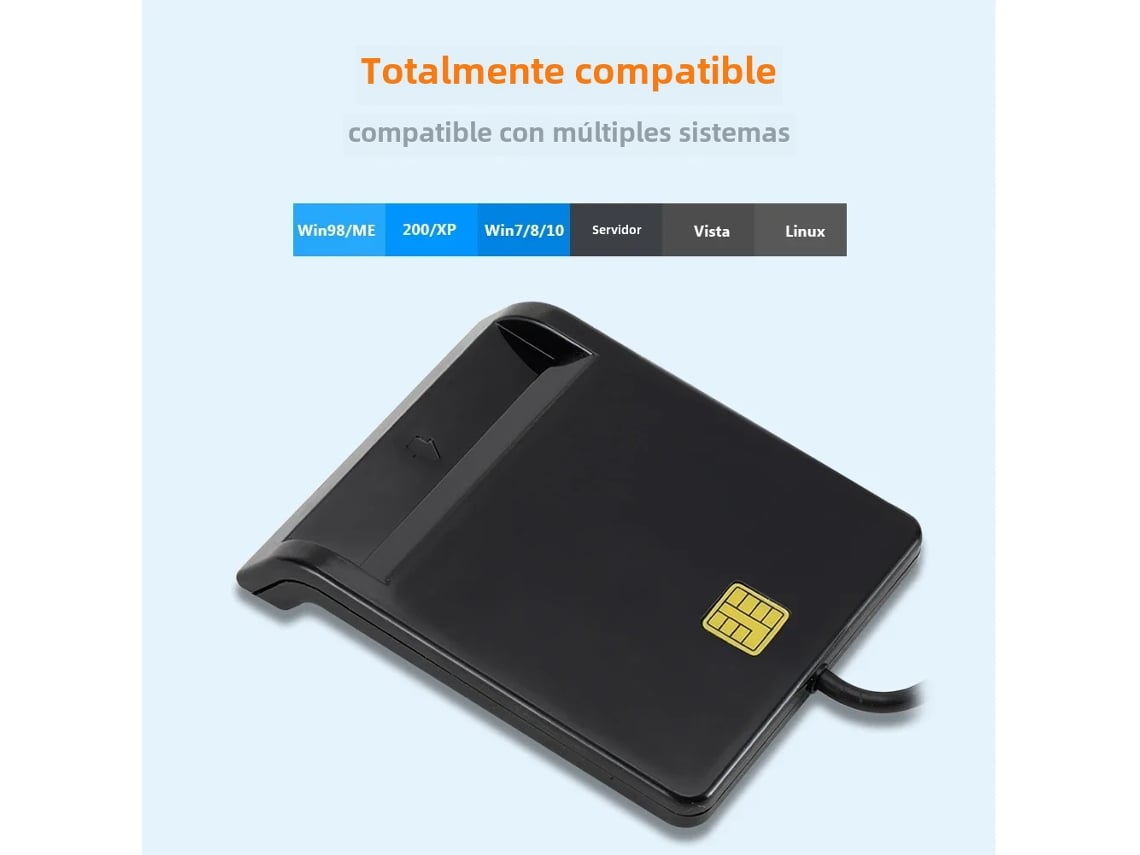 Lector de tarjetas inteligentes USB para clonar tarjetas SIM, CAC, IC e ID de cajeros automáticos, con conector para Windows. Mdug (dnie)
