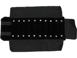 Estuche Viaje Joyas Organizador Portátil Anillos Enrollable Negro Almacenamiento Práctico Seguro Regalo Mujer