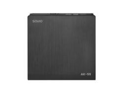 Unidad de DVD externa Savio Slim Ak 59, color blanco, con USB C/USB A, bandeja para CD/DVD, 14,7 x 14,1 x 1,7 cm