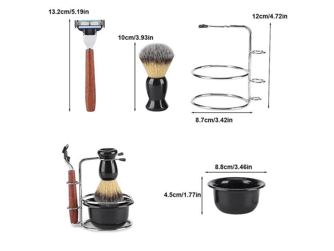 Kit De Afeitado Manual 4 En 1 Para Hombre Con Soporte De Acero Inoxidable Para Bolígrafo.