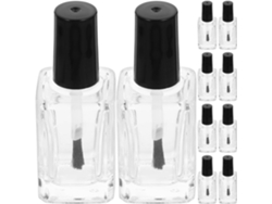 Lot De 15 Frascos A Ongles Vides En Verre Transparent Ml Avec Pinceau Negro Vernis Pour Usage