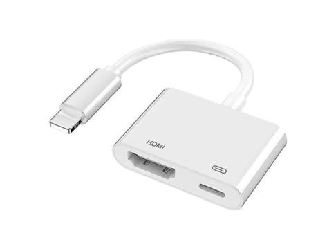 Adaptador Digital Hdmi-1080P HDMI Av Adaptador de Cable HDMI Compatible con Phone Pad Pod para Monitor/Proyector de TV HD Blanco BISBISOUS