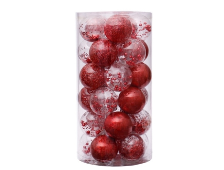 Adornos de bolas de Navidad de plástico transparente inastillables Juego de bolas de Navidad decorativas con decoraciones delicadas rellenas (24 (r...