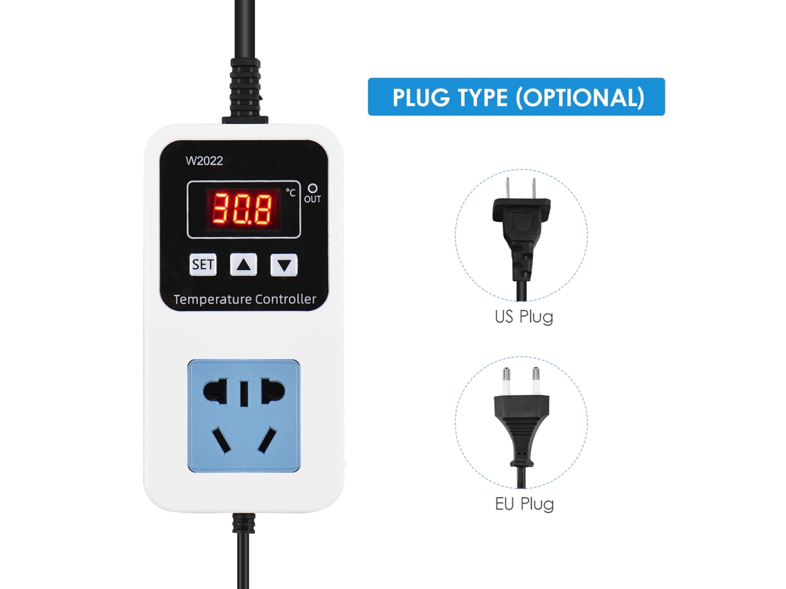Controlador De Temperatura Digital Inteligente 110-220v 1500w Con Sensor Impermeable Y Pantalla Lcd