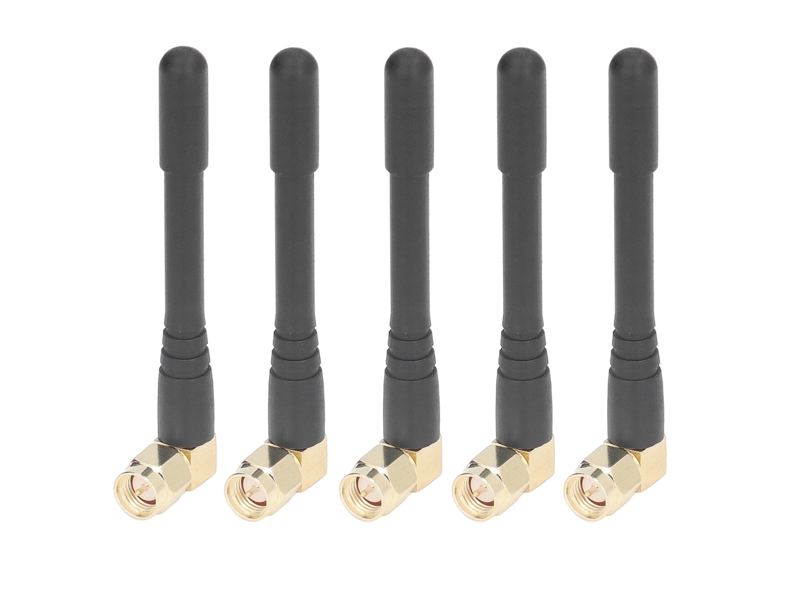 5 Antenas Omnidireccionales De Alta Ganancia Con Conector Sma Macho En Forma De Codo Para Transmisión De Señales En Sistemas Inalámbricos.