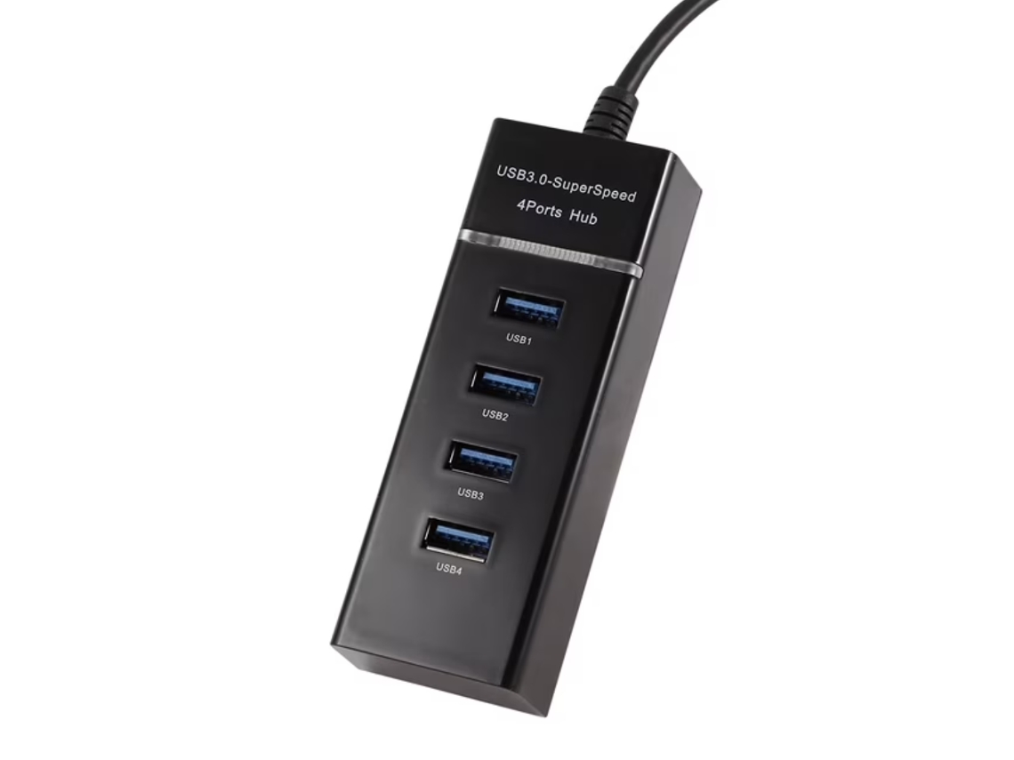 Hub Usb 3.0 De 4 Puertos, Adaptador De Expansión Multipuerto Delgado Y Compacto Para Portátiles Y Ordenadores De Sobremesa (negro)
