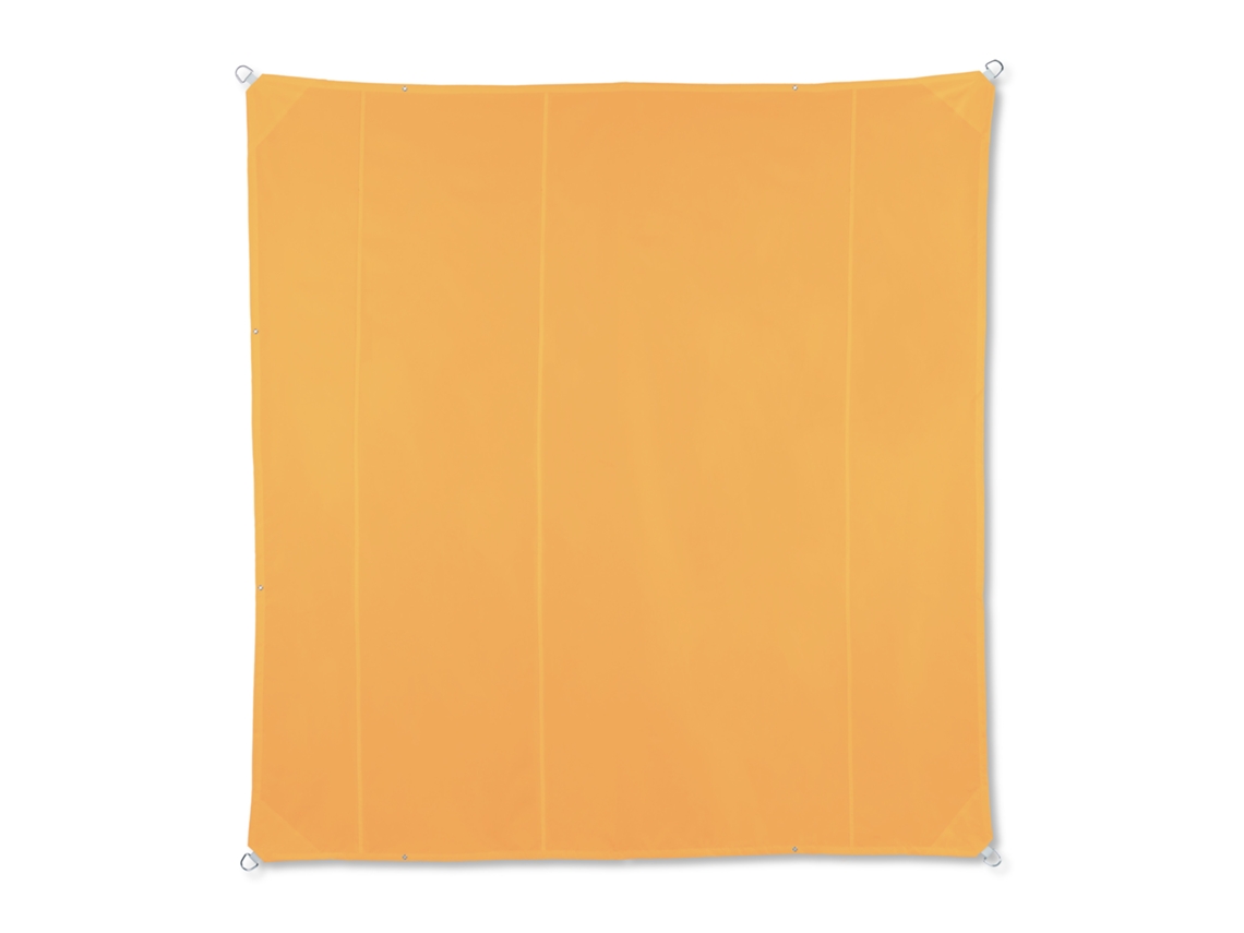 Toldo Relaxdays Quadrado, Hidrófugo, Resistente Aos Raios Uv, Com Cordas, Terraço, Varanda, Várias Dimensões, Amarelo.