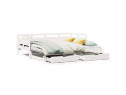 Maison Exclusive - Sofá Cama Nido Con Cajones Sin Colchón Blanco 90x200 Cm