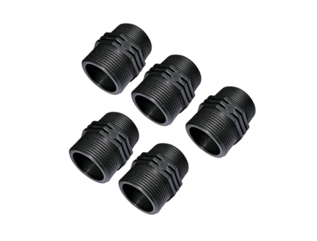 Machon Roscado Plastico 1 1/4'' X 1 1/4'' Pack 5 Pn10 Racores de Compresion para Roscar Doble Rosca Macho/Macho SUINGA
