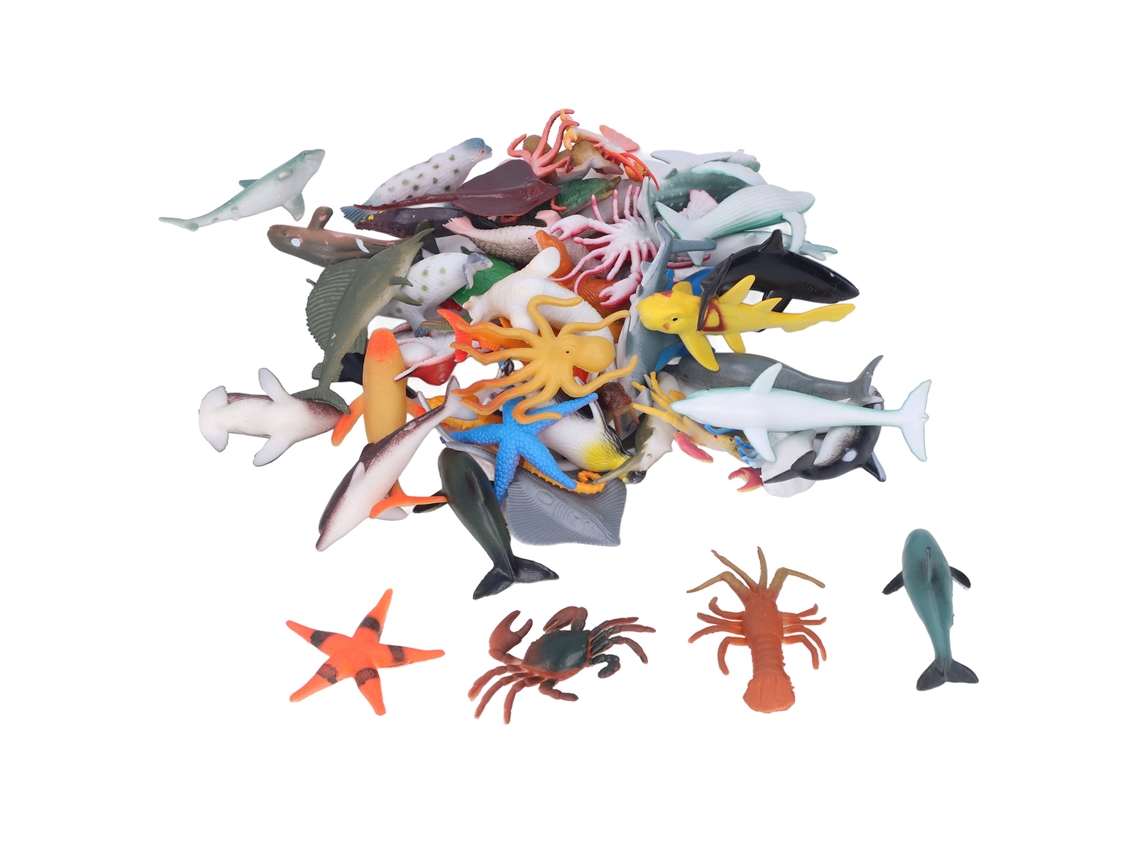Juego De 48 Juguetes De Plástico Seguros Y Educativos De Animales Marinos Para Niños De 4 A 6 Años.