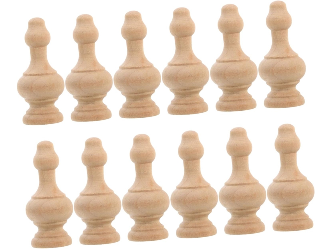 Juego De 12 Piezas De Tapas Decorativas Talladas En Madera Maciza Para Postes Con Acabado Sin Pintar.