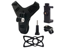 Soporte de barbilla para casco para cámara de acción GoPro DJI 360 y motocicleta con soporte de 360 grados, negro, Digitallab