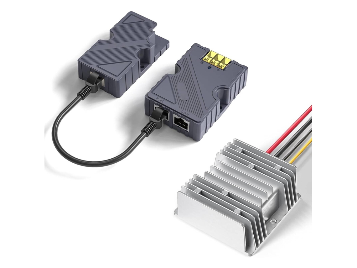 Yncm2026-inyector Poe Gige 150w Y Adaptador Cable Dishy A Rj45 Con Convertidor Dc Step Up 12-48v 168w Y Protector Contra Sobrecargas Y Esd