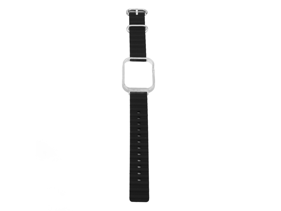 Pulsera De Silicona 2 En 1 Con Cubierta Transparente Ajustable Para Reloj Fit 3, Color Negro.