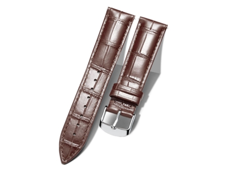 Correa de piel auténtica 22mm textura cocodrilo ajustable para Garmin Vivoactive 4 - castaño