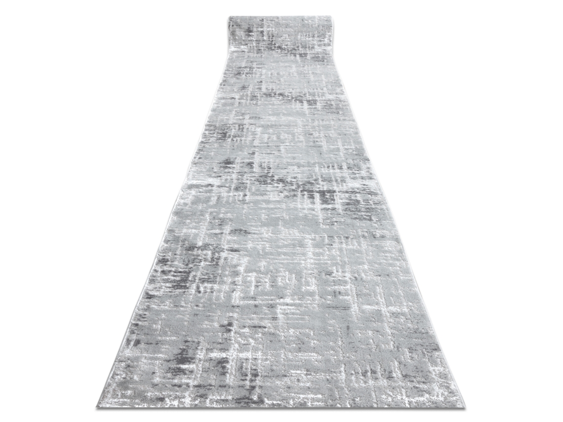 Alfombra de Pasillo Structural Mefe 8722 Dos Niveles de Vellón Gris / Blanco 60 cm