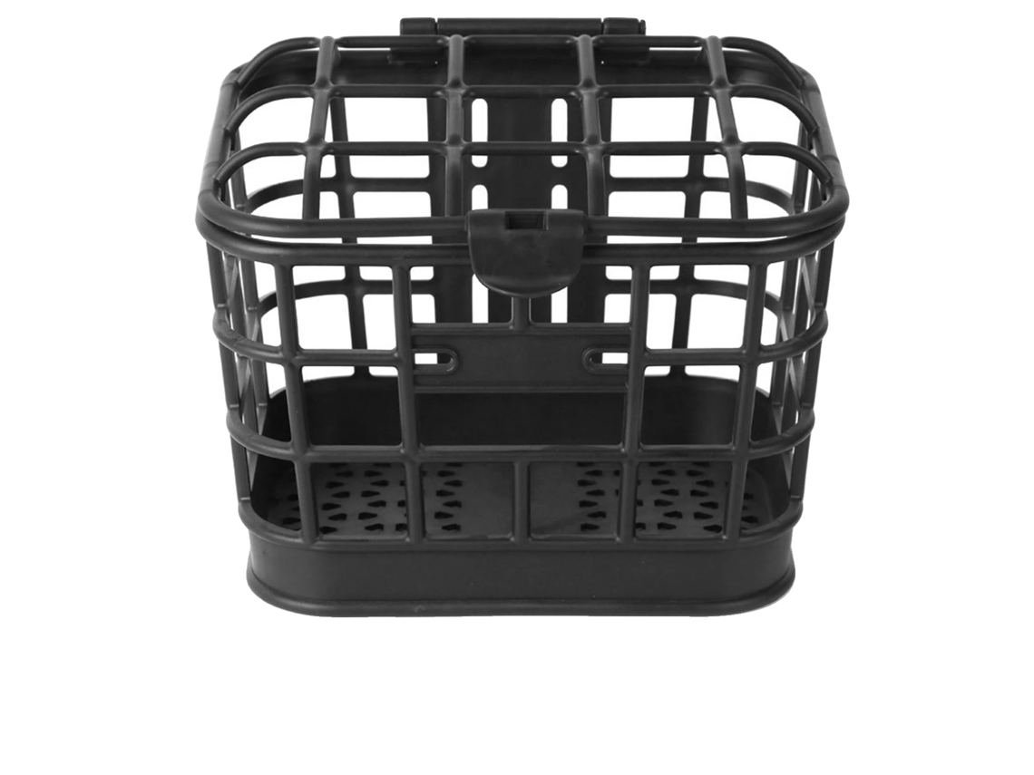 Cesta para bicicleta, gran capacidad, diseño desmontable, color negro.