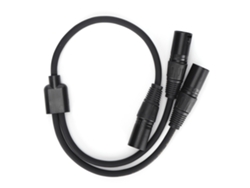 Cabo Xlr Macho Para 2 Xlr Macho, Splitter Y 0.5m, Cobre Sem Oxigênio 22awg, Blindagem Dupla