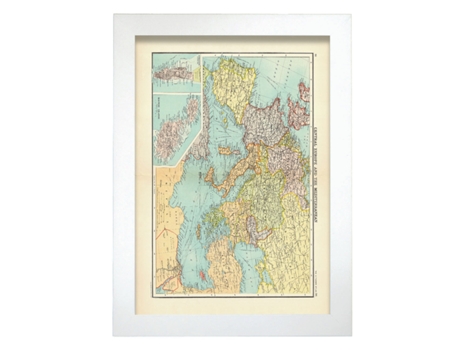 Póster NACNIC Geográficos en Estilo Vintage. Mapa de Europa Central. Ilustraciones de Antiguos Mapamundis en Tonos Sepia. Tamaño A3, Sin Marco.