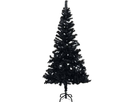 vidaXL Árbol de Navidad artificial con soporte negro PVC 120 cm