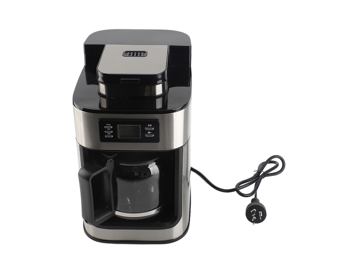 Cafetera programable con molinillo y temporizador, 1 L, 1050 W