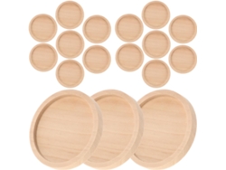 20 Bandejas Redondas De Madera Para Colgantes