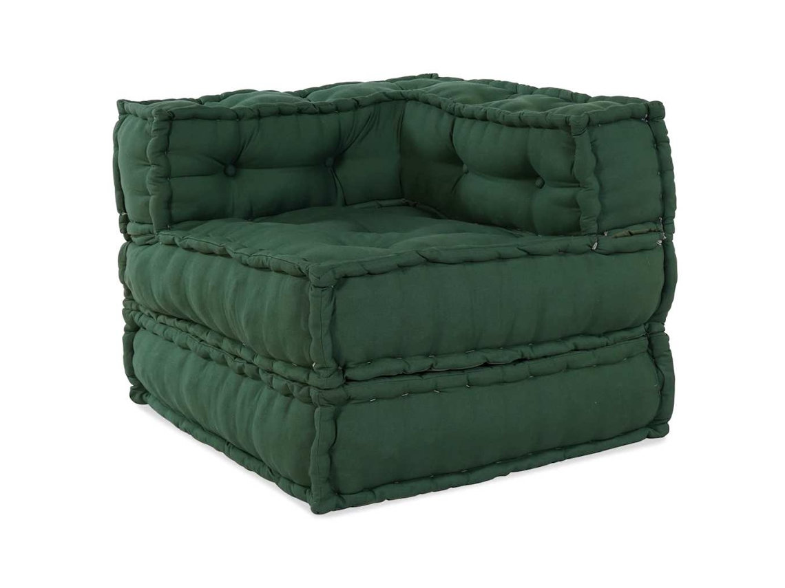 Puff Vidaxl Tejido Verde (70x70x54 Cm)