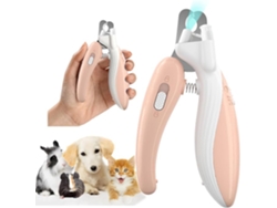 Cortaúñas para perros y gatos, con luz, apto para perros, gatos y conejos, rosa afilado HEXINYIGJLY
