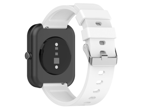 Correa de Silicona ajustable con hebilla plateada para OnePlus Nord Watch - blanco