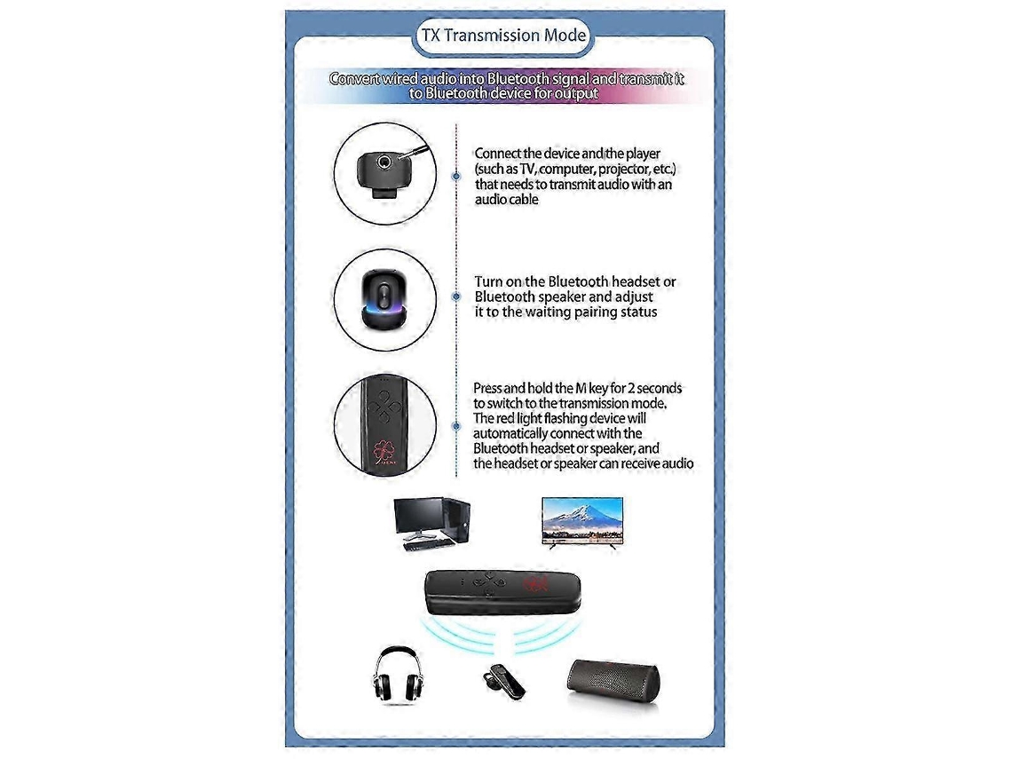 5.2 Transmisor y receptor Bluetooth dos en uno Rosewell