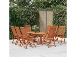 Sillas de jardín plegables de eucalipto macizo de 8 piezas DKD Home Decor